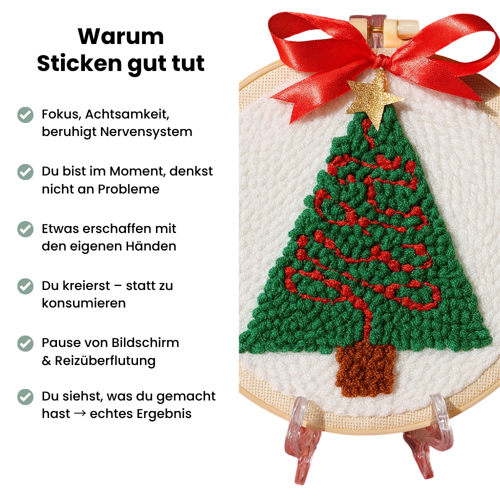 Christmas Tree Punch Needle Kit– Festliche DIY-Deko zum Selbermachen