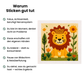 Punch Needle Stickset Little Lion von Handstille – Löwenmotiv mit Blumen, ideale Handarbeit zum Entspannen, fördert Achtsamkeit und Kreativität.