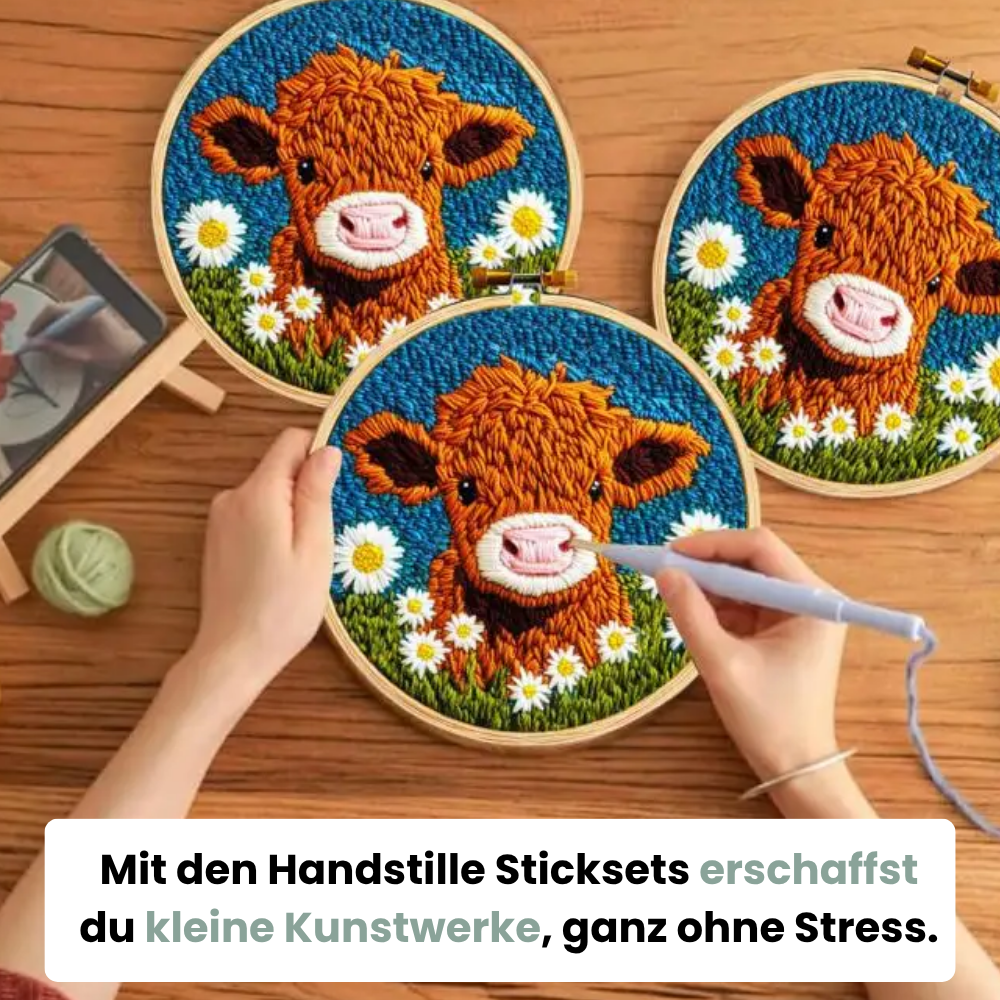 HighlandWolle™ DIY Stickset – Das entspannende Ritual für zu Hause