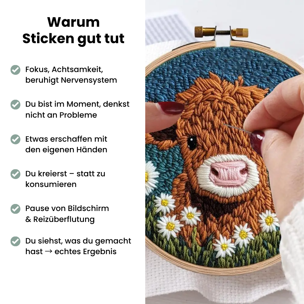 HighlandWolle™ DIY Stickset – Das entspannende Ritual für zu Hause
