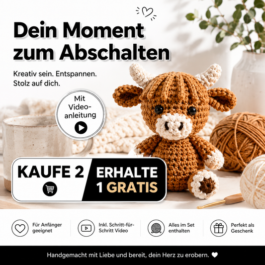 Holly die Hochlandkuh – Häkel-Kit mit Video-Anleitung
