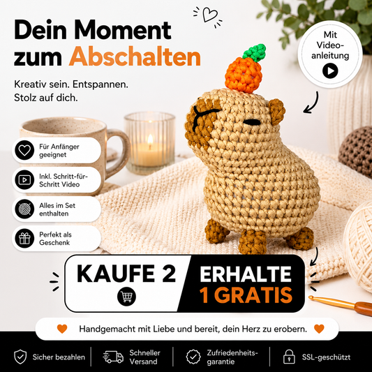 Timu™ Kuscheltier-Häkel-Kit mit Video-Anleitung